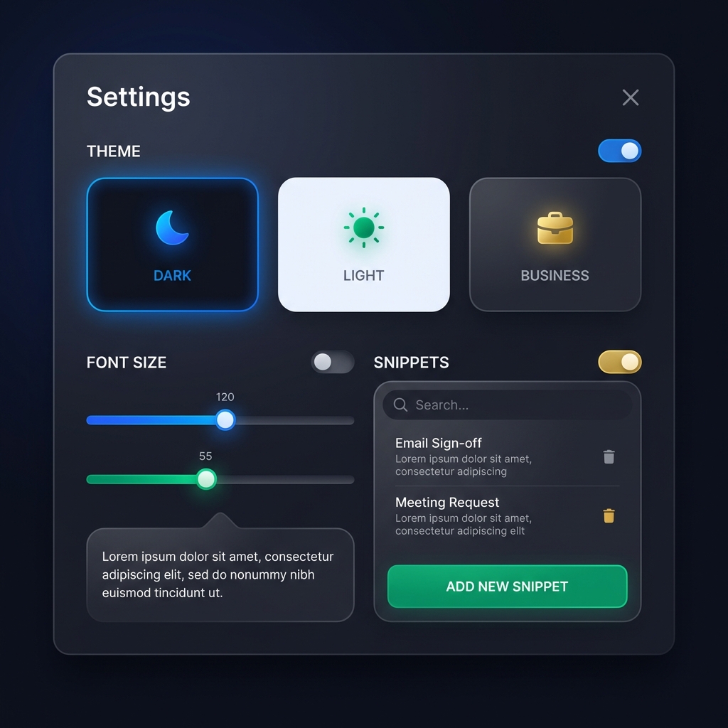 Customization Screenshot
